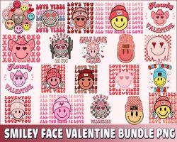 smiley face valentine bundle png, digital download