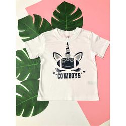 glitter unicorn dallas texas cowboys football team girls t-shirts and onesies, dallas baby girl, gift for girls, christm