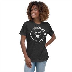 baseball mom shirt baseball t-shirt funny softball shirt softball mom shirt i teach my kid to hit and steal shirt baseba