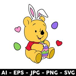 baby pooh easter bunny svg, baby pooh svg, easter bunny svg, disney svg - digital file