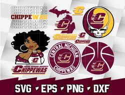 ncaa random vector central michigan chippewas bundle ncaa svg, ncaa svg ,instant downdload