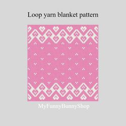 loop yarn pink hearts boarder blanket pattern pdf