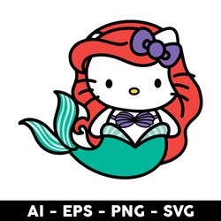 hello kitty ariel svg, hello kitty svg, hello kitty disney princess svg, disney princess svg - digital file