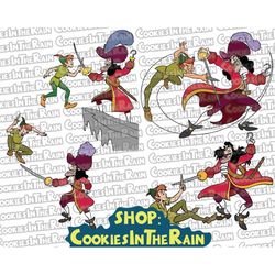 peter pan svg, captain hook svg, peter pan and captain hook svg, peter pan cricut, captain hook cricut, peter pan villai