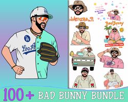 100 file bundle bad bunny los angeles svg, digital download