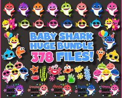 378 files baby shark bundle svg, digital download