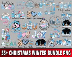 55 file christmas winter bundle png, digital download