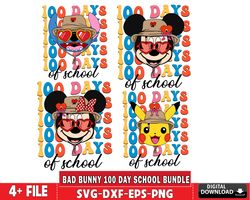 bad bunny 100 day school bundle svg, digital download