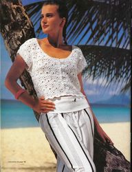 white lace summer blouse crochet diagram - digital vintage pattern pdf download