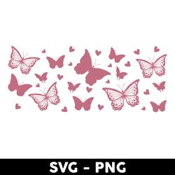 butterfly libbey can wrap svg, pink butterfly svg, libbey can wrap svg, mother's day svg - digital file