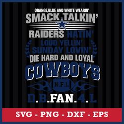 Dallas Cowboys NFL D.B.Fan.4L Svg, Dallas Cowboys Svg, NFL Svg, Png Dxf Eps Digital File