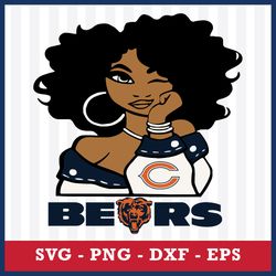 Chicago Bears Girl Svg, Chicago Bears Svg, NFL Svg, Png Dxf Eps Digital File