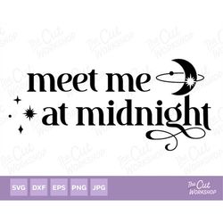meet me at midnight moon and stars | svg clipart images digital download sublimation cricut cut file png dxf eps jpg