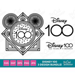 100 disneyland disneyworld mouse ears logo years of wonder bundle | svg clipart digital download sublimation cricut cut