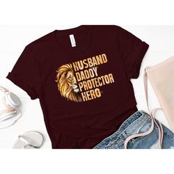 husband daddy protector shirt, father's day shirt, father's day, father's day gift, father's day lion shirt, lion head s