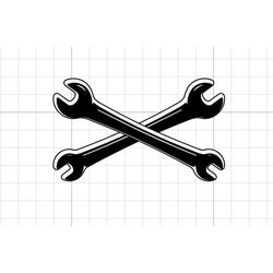 crossed wrench svg digital download mechanic working man/woman wrench tool cricut silhouette tool box car electrical woo