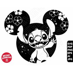 stitch svg ears svg png clipart , cut file silhouette