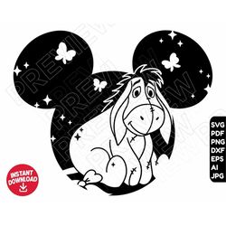 eeyore svg winnie pooh dxf clipart png , cut file outline silhouette