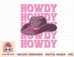 howdy - country southern western pink leopard cow pattern png