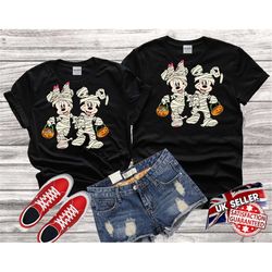 Disney Mickey Minnie Mouse Halloween costume mummy Best gift Tshirt Top Men Women Ladies Gildan S-M-L-XL-XXL-3XL-4XL-5XL