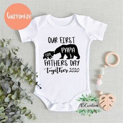 our first fathers day bodysuit/ daddy bear/ happy fathers day/1st  fathers day gift from baby/ new dad/ daddy and me/ ma