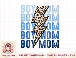 retro leopard boy mom lightning bolt western country mama png