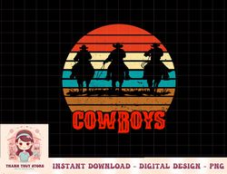 rodeo cowboy and wranglers bronco horse retro style sunset png