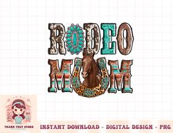 rodeo mom horseshoes western cowhide mom leopard turquoise png