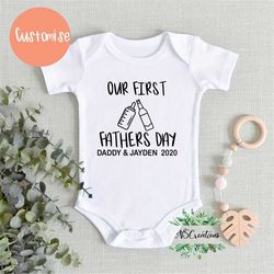 our first fathers day bodysuit/ drinking buddies pint beer / happy fathers day/1st  fathers day gift from baby/ new dad/
