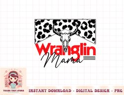 wrangling mama bull skull leopard western mother's day png