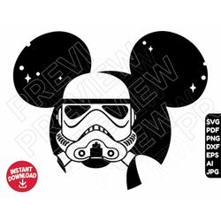 stormtrooper svg star wars ears dxf svg png clipart , cut file outline silhouette