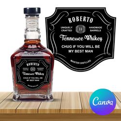 jack daniel's single barrel label template, jack daniel's single barrel 7ml label editable printable instant download