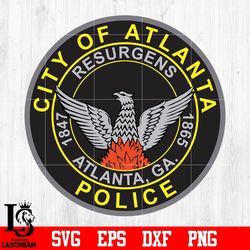 badge city of atlanta police svg eps dxf png file, digital download