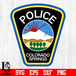 badge colorado springs police svg eps dxf png file, digital download