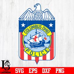 badge columbus ohio police svg eps dxf png file, digital download