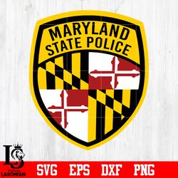 badge maryland state police svg eps dxf png file, digital download