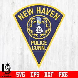 badge new haven police conn svg eps dxf png file, digital download