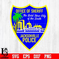 badge office of sheriff jacksonville police svg eps dxf png file, digital download