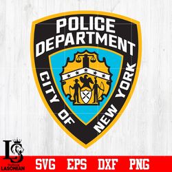 badge police department city of new york svg eps dxf png file, digital download