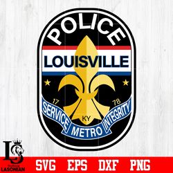 badge police louisville service metro integeity svg eps dxf png file , digital download