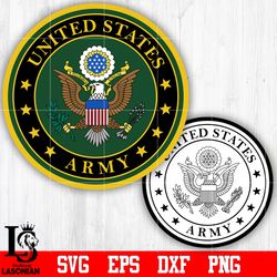 badge united states army colorful,b&w svg eps dxf png file, digital download