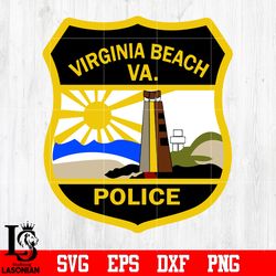 badge virgina beach va. police svg eps dxf png file, digital download