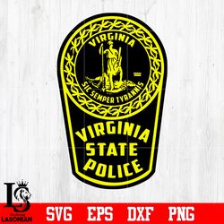 badge virgina sic semper tyrannis state police svg eps dxf png file, digital download