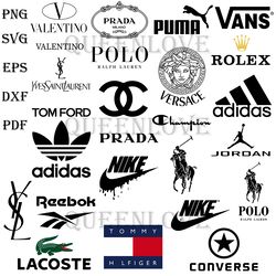Fashion Brand Logo Bundle Svg, Ralph Lauren Svg, Prada Svg - 25 File