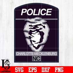 badge police charlotte mecklenburg nc svg eps dxf png file, digital download