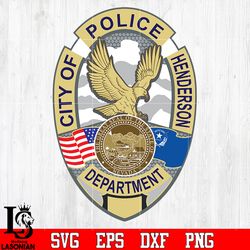 badge police city of police henderson department svg eps png dxf file, digital download