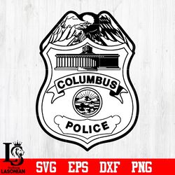 badge columbus police svg eps dxf png file, digital download