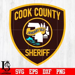 badge cook county sheriff svg eps dxf png file, digital download