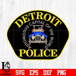 badge detroit police svg eps dxf png file, digital download