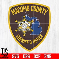 badge macomb county sheriff's office svg eps dxf png file, digital download